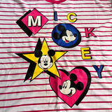 DEADSTOCK NEW Mickey Unlimited white pink striped shirt 2x