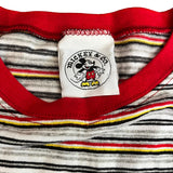 DEADSTOCK Mickey & Co Looking Good Since 1928 Red Yellow Gray Stripe Shirt Medium