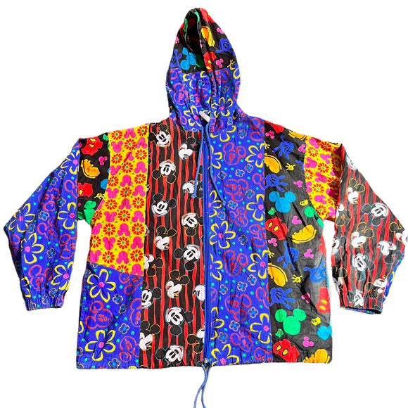 MICKEY & CO rainbow patchwork jacket windbreaker Medium