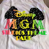 DEADSTOCK Disney MGM Studios Theme Park Neon Black White Mickey Head Tank Top Large