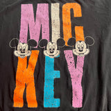 MICKEY spell out black shirt neon white One Size Fits All