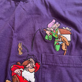 Disney Store Dopey Doc Seven Dwarves purple long sleeve shirt Medium