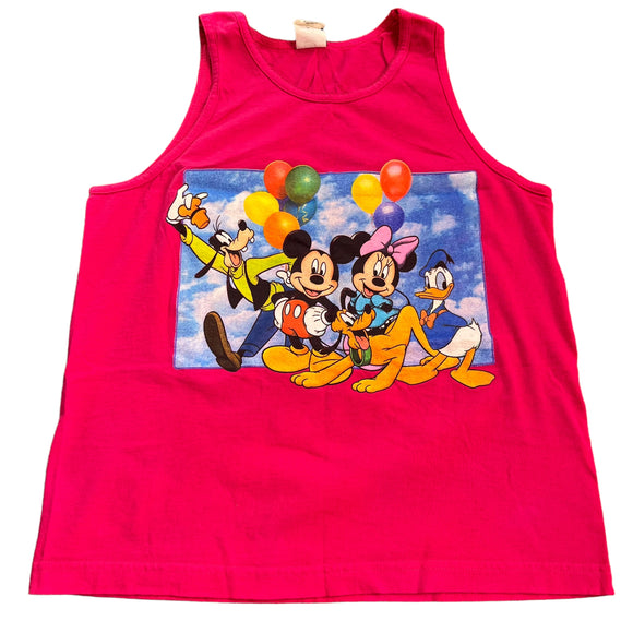 Mickey & Friends Balloon Graphic Pink Tank Top Large