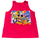 Mickey & Friends Balloon Graphic Pink Tank Top Large