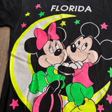 Velva Sheen Florida Mickey Minnie Moon Neon Black Shirt Medium