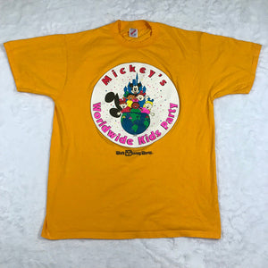 WDW Mickey's Worldwide Kids Party Yellow Shirt Extra Large