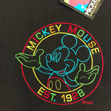 DEADSTOCK Mickey Unlimited Black Shirt Rainbow Embroidery Large