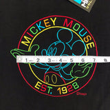 DEADSTOCK Mickey Unlimited Black Shirt Rainbow Embroidery Large