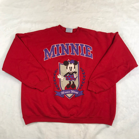 Minnie Red Collegiate Sweatshirt College Purple Pullover Extra Large XL