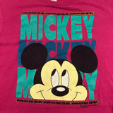 Mickey Pink Crop Top Shirt Smile Blue Green Large