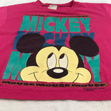 Mickey Pink Crop Top Shirt Smile Blue Green Large