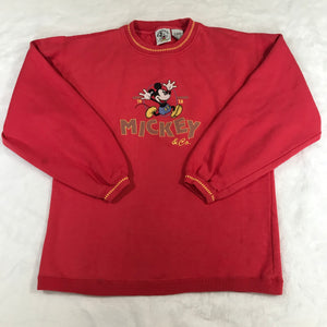 Mickey & Co Coral Red Embroidered Pullover Sweatshirt Large