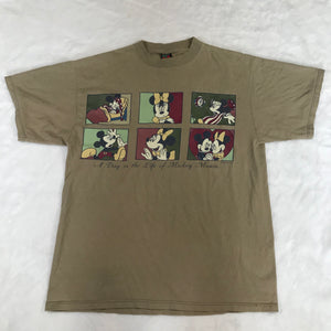 Mickey Day In The Life Comic Strip Brown Shirt Extra Large