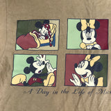 Mickey Day In The Life Comic Strip Brown Shirt Extra Large