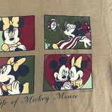 Mickey Day In The Life Comic Strip Brown Shirt Extra Large