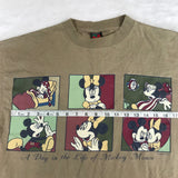 Mickey Day In The Life Comic Strip Brown Shirt Extra Large