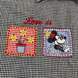 Mickey Minnie Love in Bloom Gingham Button Down  Shirt 14/16