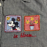 Mickey Minnie Love in Bloom Gingham Button Down  Shirt 14/16