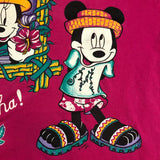 Mickey Minnie Pink Aloha Tropical Floral Shirt OSFA