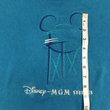 MGM Studios Water Tower Blue Turquoise Shirt Silver Embroidery S/M