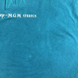 MGM Studios Water Tower Blue Turquoise Shirt Silver Embroidery S/M