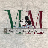 Mickey Initials Embroidered Grey Shirt Red Green Extra Large