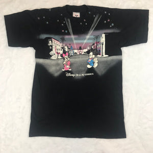 MGM Studios Airbrush Mickey Minnie Black Shirt Medium