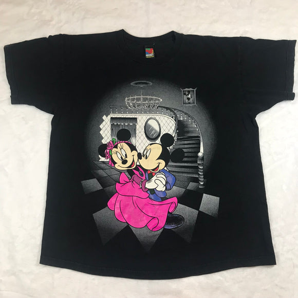 Mickey Minnie Dancing Ballroom Staircase Black Shirt NO SIZE TAG