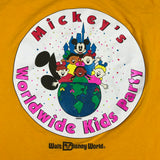 WDW Mickey's Worldwide Kids Party Yellow Shirt Extra Large