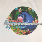 Eeyore Surrounded by Friends Butterfly Circle White Shirt Large