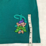 Dopey Turquoise Blue Embroidered Elastic Waist Shorts Small