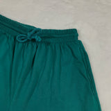 Dopey Turquoise Blue Embroidered Elastic Waist Shorts Small