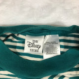 Dopey Turquoise Blue White Stripe Shirt Embroidered Large