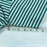 Dopey Turquoise Blue White Stripe Shirt Embroidered Large