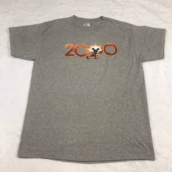 Mickey 2000 Millennium New Year Grey Shirt Medium