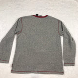 Mickey Grey Red Fleece V Neck Pullover Shirt Large