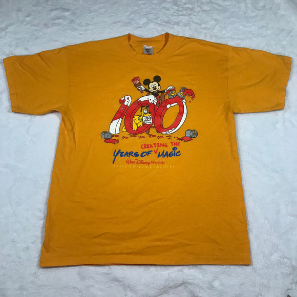 WDW Mickey 100 Years of Magic Yellow Shirt NO SIZE TAG