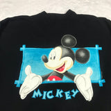 Mickey Rectangle Frame Blue Black Pullover Sweatshirt Extra Large