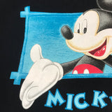 Mickey Rectangle Frame Blue Black Pullover Sweatshirt Extra Large