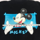 Mickey Rectangle Frame Blue Black Pullover Sweatshirt Extra Large