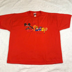 Walt Disney World Characters Logo Text Orange Shirt Extra Extra Large XXL