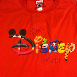 Walt Disney World Characters Logo Text Orange Shirt Extra Extra Large XXL